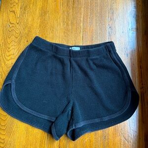 Black TNA Waffle Shorts